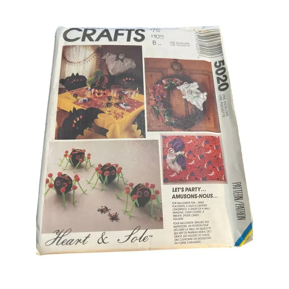 Vintage McCall’s Crafts Halloween decorating pattern 5020 Uncut Factory Folded